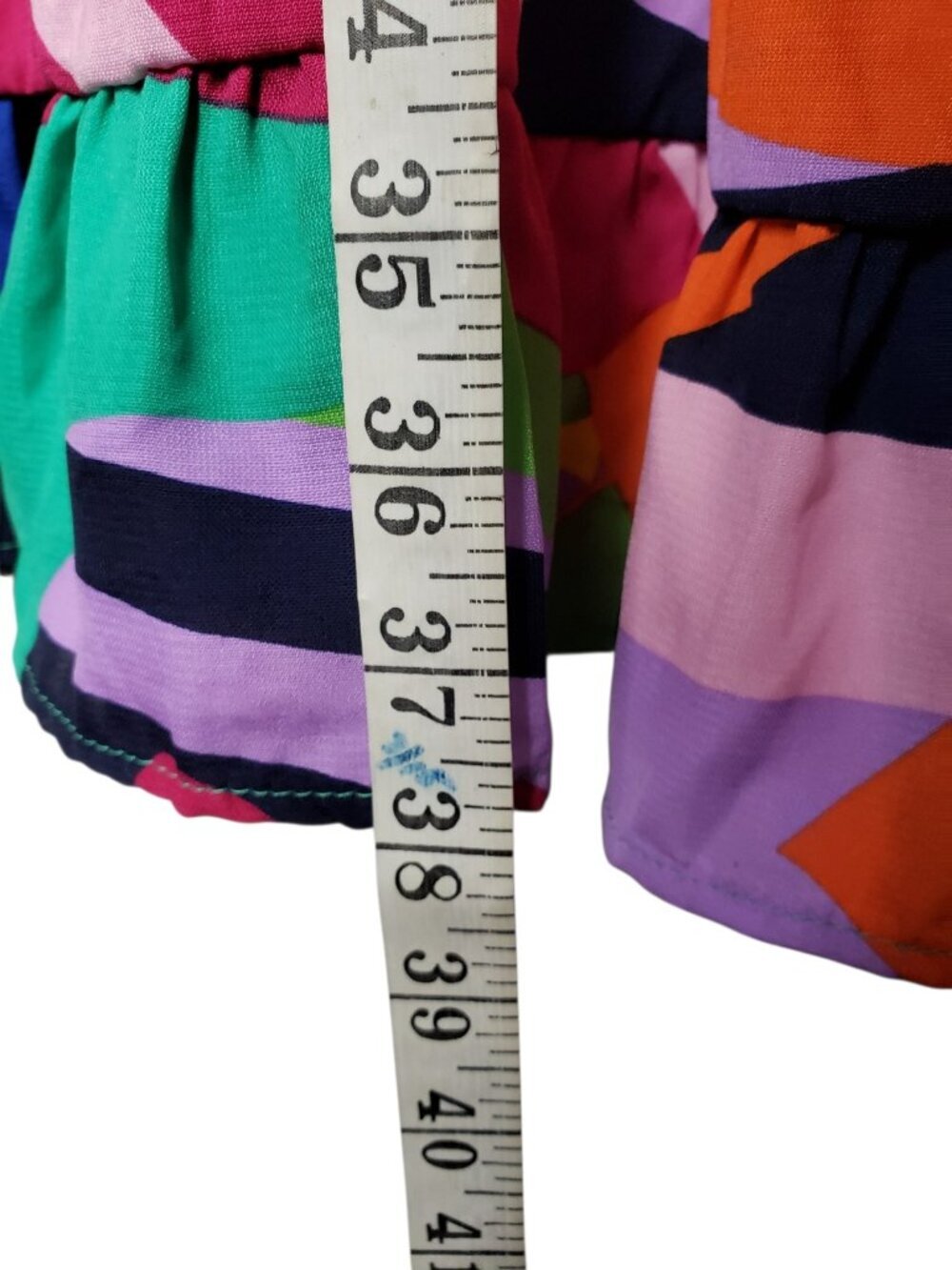 Ces Femme Colorful Abstract Print Tiered Ruffle Midi Dress Medium - Picture 5 of 13